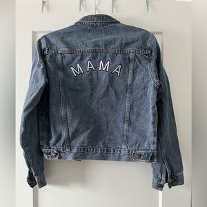Brand New MAMA Embroidered Jean Jacket